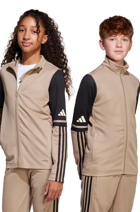 Detská mikina adidas Performance béžová farba, vzorovaná, JP3398