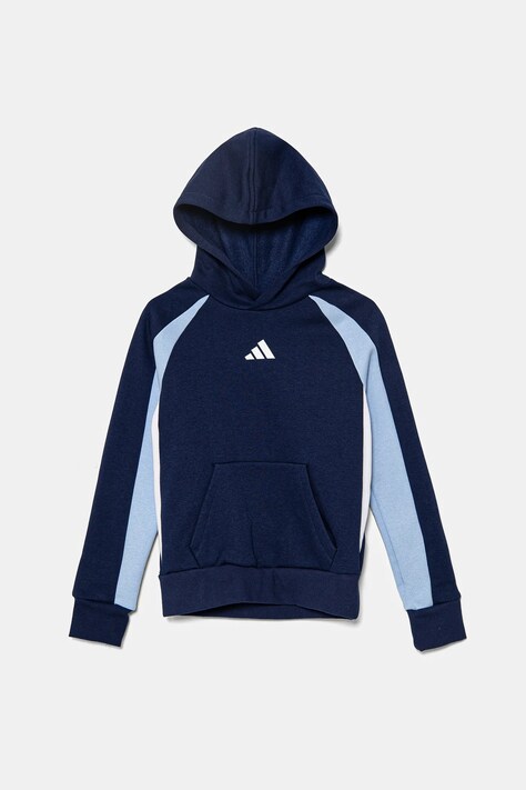 Дитяча кофта adidas колір синій з капюшоном візерунок JI6229
