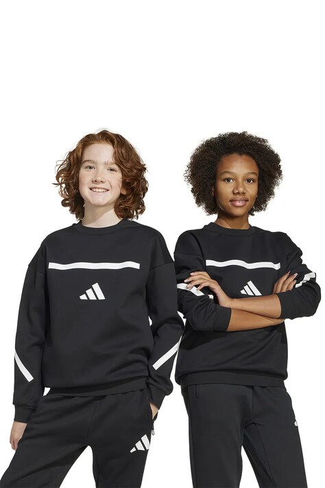 Dětská mikina adidas černá barva, s potiskem, JJ4854