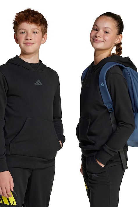 Dětská mikina adidas x Smiley World černá barva, s kapucí, s potiskem, JJ3072