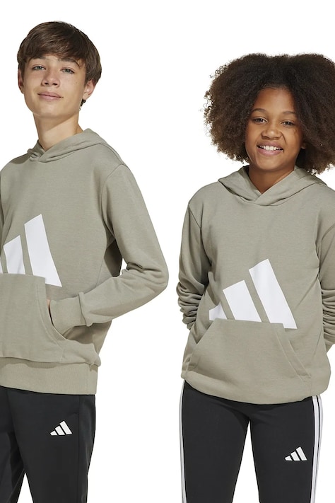 Detská mikina adidas béžová farba, s potlačou, JC9673