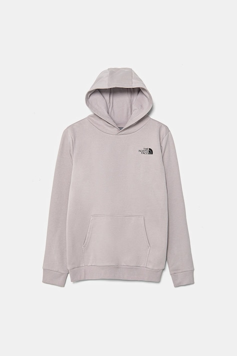 Детски суичър The North Face TEEN SIMPLE DOME HOODIE в сиво с качулка с изчистен дизайн NF0A8AXV1OA1