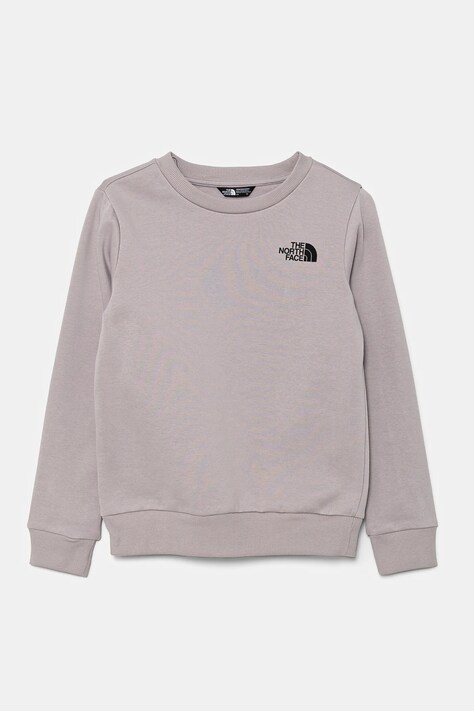 The North Face bluza dziecięca TEEN SIMPLE DOME CREW kolor szary z nadrukiem NF0A8AXY1OA1