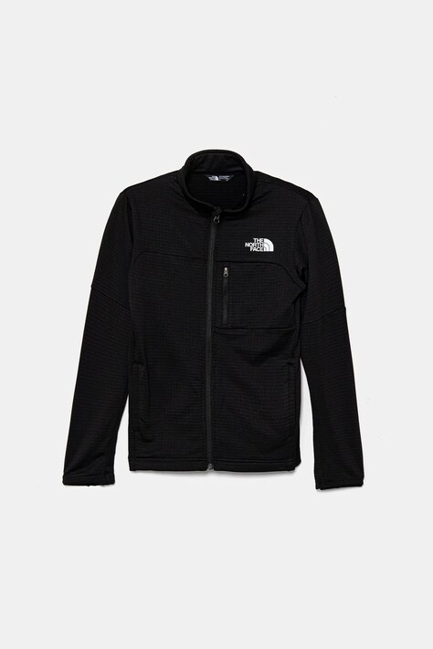 Dětská mikina The North Face TEEN HIKE MIDLAYER FZ černá barva, hladká, NF0A8AY5JK31