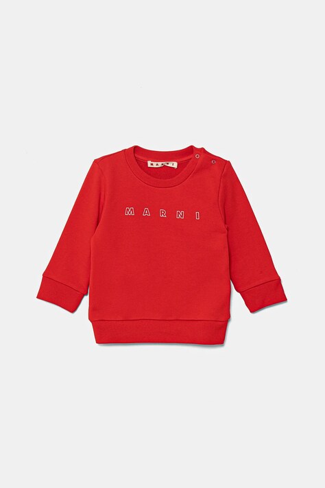 Dětská bavlněná mikina Marni MS319B SWEAT-SHIRT červená barva, s potiskem, M01437