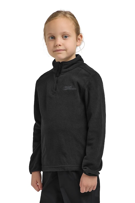 Βρεφική μπλούζα fleece Jack Wolfskin TAUNUS HALFZIP K χρώμα: μαύρο, 1605555