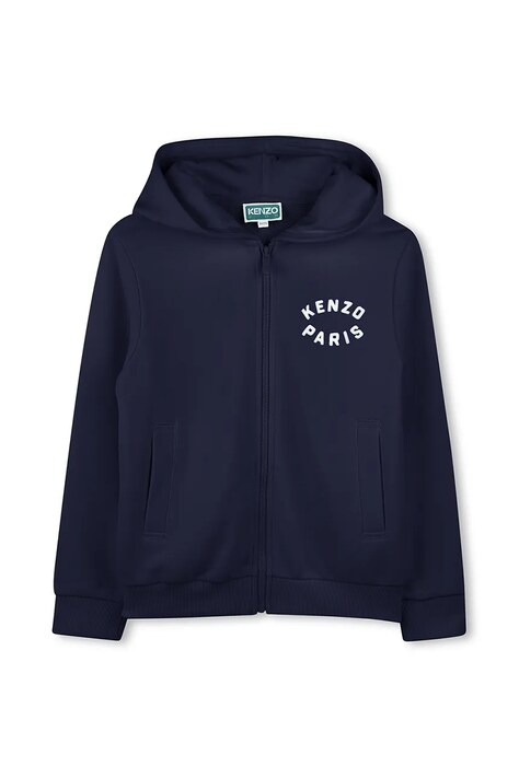 Mikina Kenzo Kids tmavomodrá barva, s kapucí, s potiskem, K61176