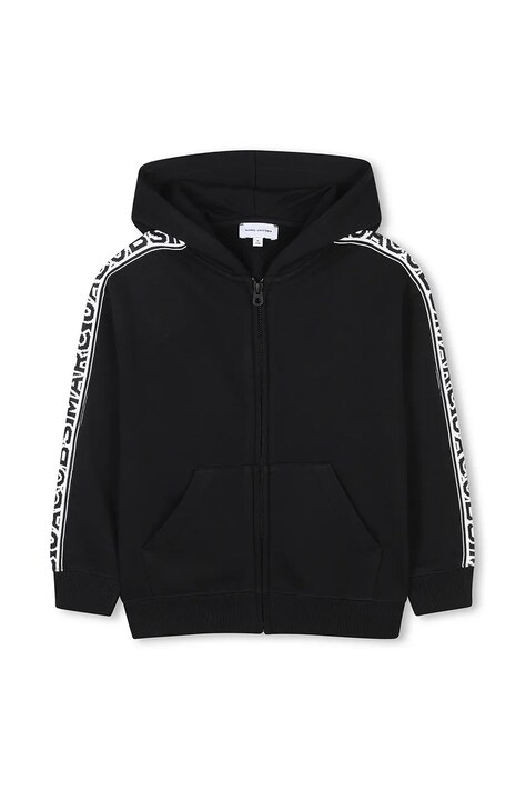 Marc Jacobs bluza copii culoarea negru, cu glugă, cu imprimeu, W60438