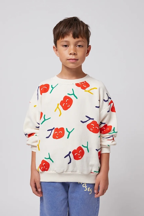 Bobo Choses bluza bawełniana dziecięca Smiling kolor biały wzorzysta 125AC037