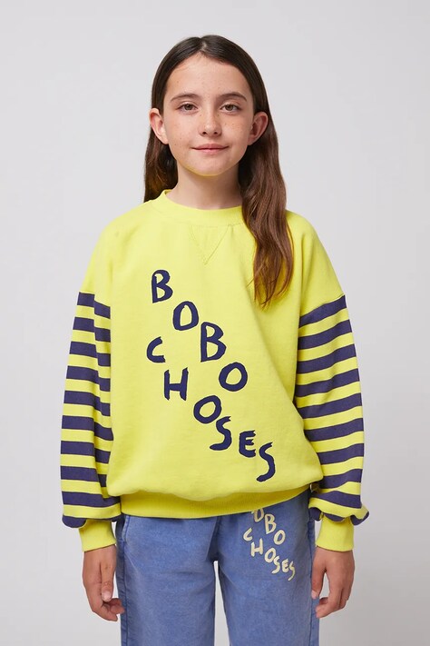 Bobo Choses hanorac de bumbac pentru copii culoarea galben, modelator, 125AC039