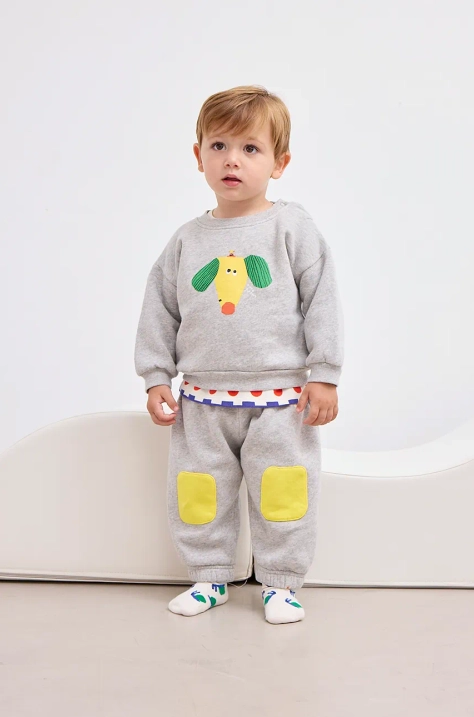 Bobo Choses felpa in cotone neonato/a Happy Dog colore grigio  125AB029