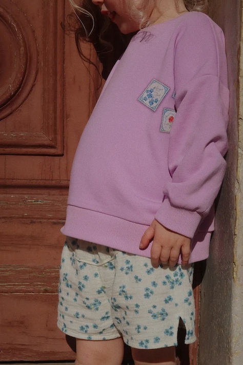Konges Sløjd hanorac de bumbac pentru copii RHW X KS LETTRE SWEAT OCS culoarea violet, cu imprimeu, Rosie Huntington Whiteley KS103611