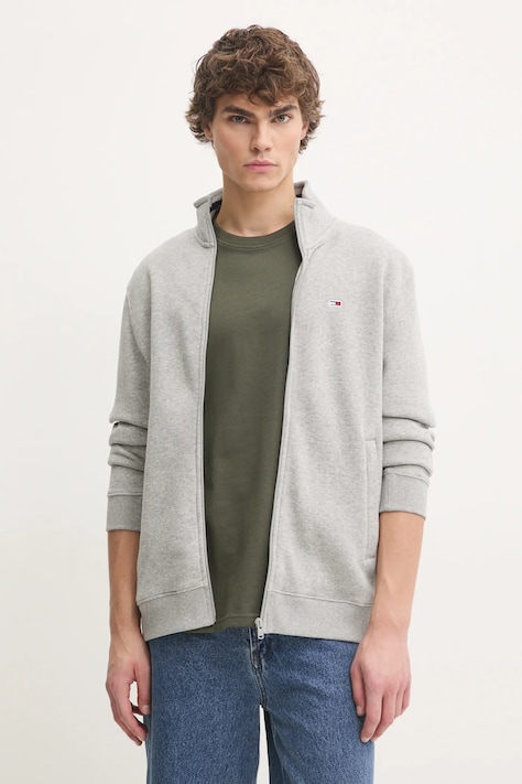 Суичър Tommy Jeans в сиво с меланжов десен DM0DM20340