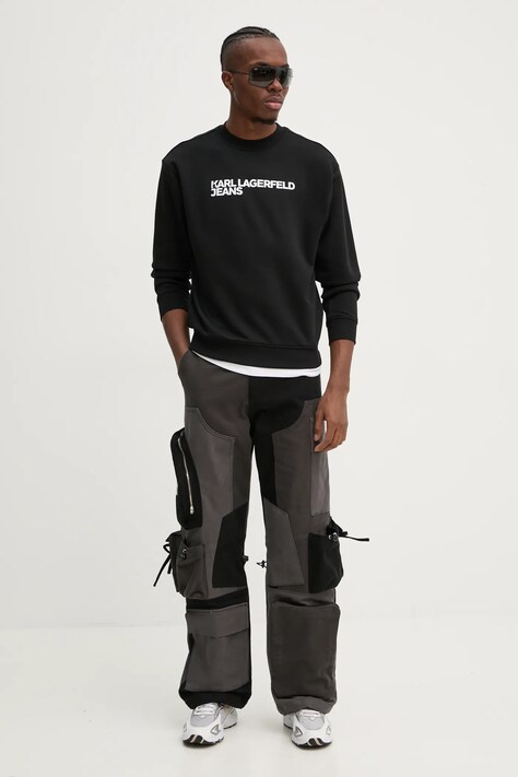 Karl Lagerfeld Jeans кофта чоловіча з бавовною — SS25-BLM01I, чорний — фото 2