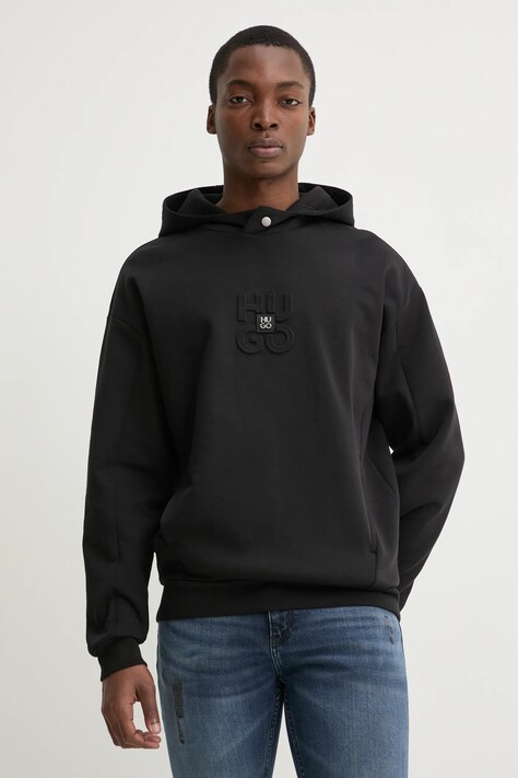 Суичър HUGO в черно с апликация 50530191