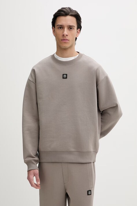 HUGO bluză culoarea negru, cu imprimeu, 50533689