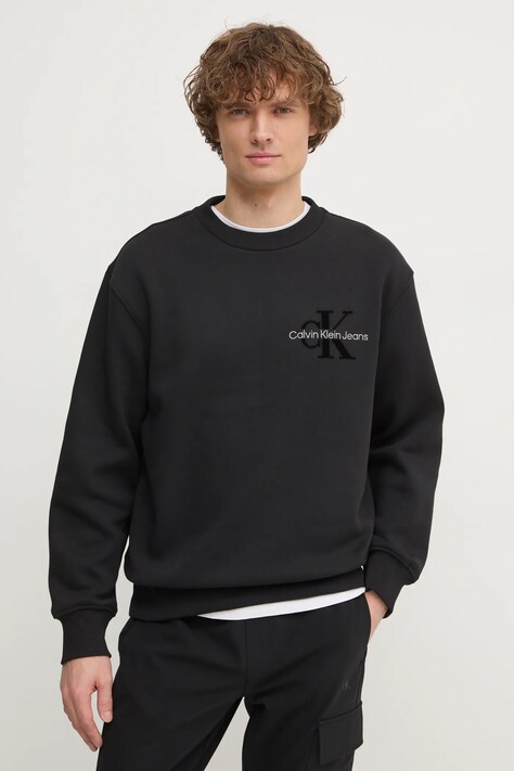Mikina Calvin Klein Jeans pánská, černá barva, s aplikací, J30J327105