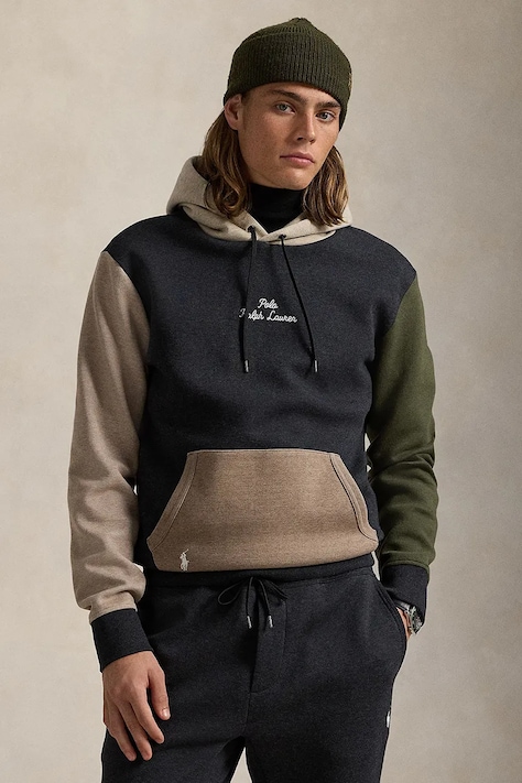 Dukserica Polo Ralph Lauren za muškarce, boja: crna, s kapuljačom, bez uzorka, 710957592