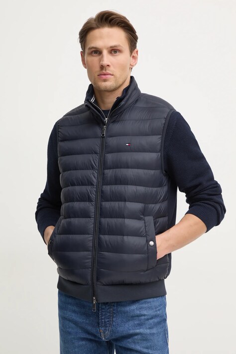 Vesta Tommy Hilfiger tmavomodrá barva, MW0MW38982