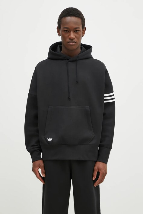 Dukserica adidas Originals Neuclassics za muškarce, boja: crna, s kapuljačom, s aplikacijom, JC9937