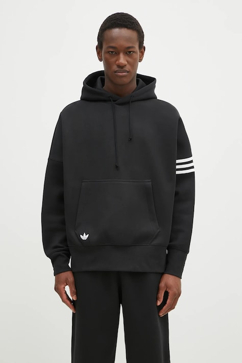 Кофта adidas Originals Neuclassics чоловіча колір чорний з капюшоном з аплікацією JC9937