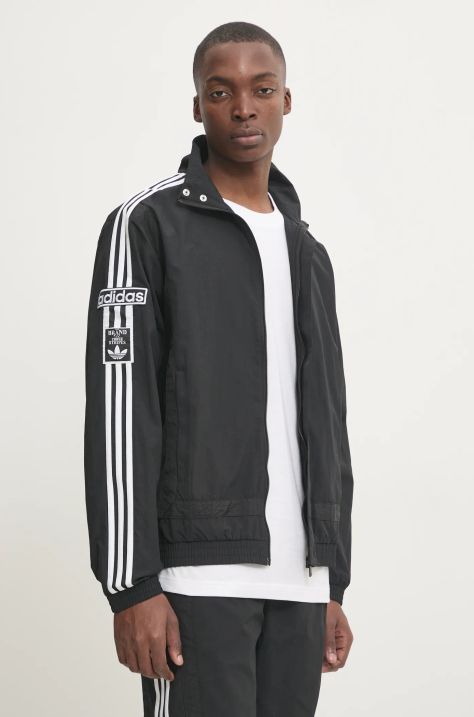 adidas Originals geaca Adibreak barbati, culoarea negru, de tranzitie, oversize, JD4270