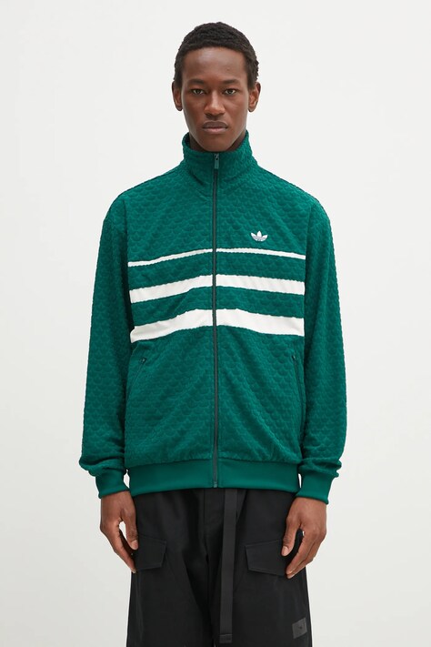 adidas Originals bluza Q12 MONOGRAM T barbati, culoarea verde, modelator, JD0696