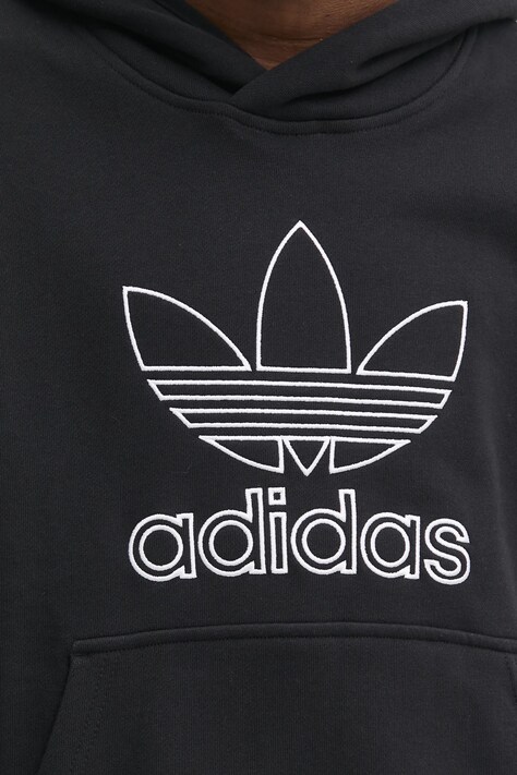 Бавовняна кофта adidas Originals OUTL TREF HDY — SS25-BLM05W, чорний — фото 5