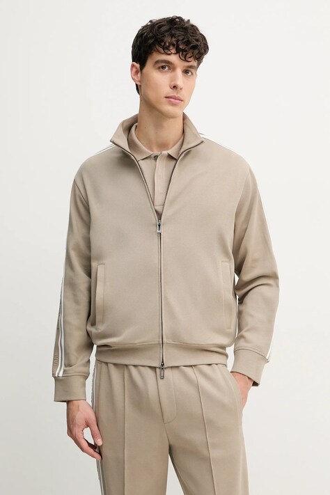 Emporio Armani bluză bărbați, culoarea bej, uni, EM001110 AF13488