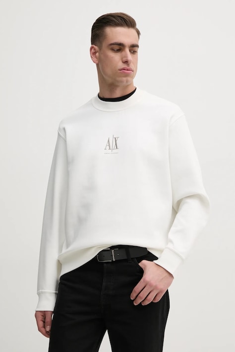 Mikina Armani Exchange pánská, bílá barva, s aplikací, XM000368 AF10818