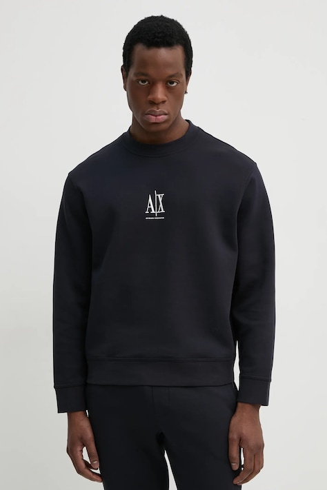 Mikina Armani Exchange pánska, tmavomodrá farba, s nášivkou, XM000368 AF10818