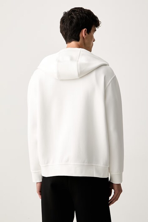 Armani Exchange mikina na zips s kapucňou pánska s bavlnou biela XM000371 AF10818