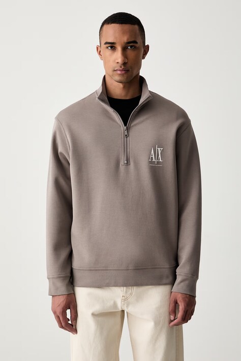 Armani Exchange mikina pánska s bavlnou hnedá XM000370 AF10818