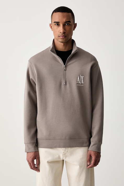 Armani Exchange pulover moški z bombažem rjav XM000370 AF10818