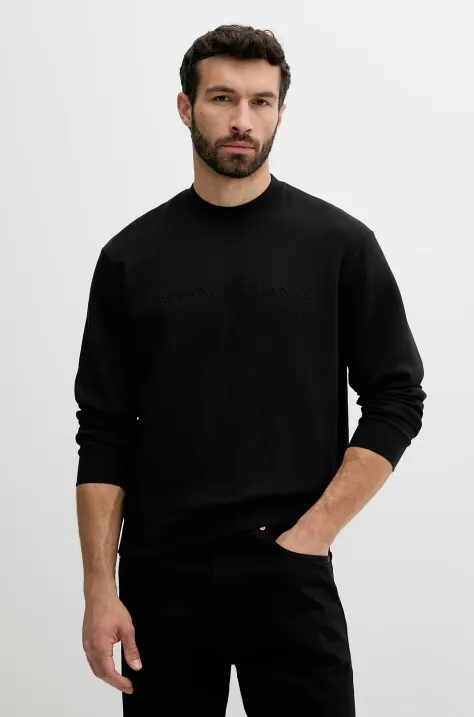 Armani Exchange bluza męska kolor czarny z aplikacją XM000733 AF13047