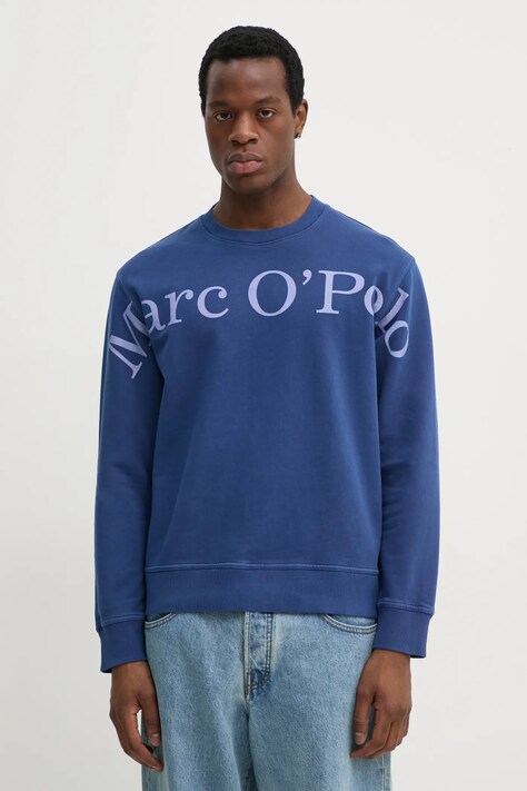 Marc O'Polo bluza bawełniana męska kolor granatowy z nadrukiem 522410054070