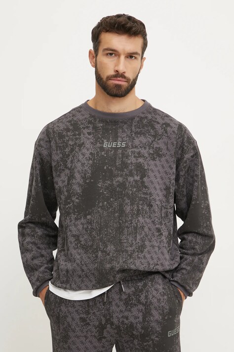 Guess pamut melegítőfelső GOTAM fekete, férfi, mintás, Z5RQ17 K9YI1