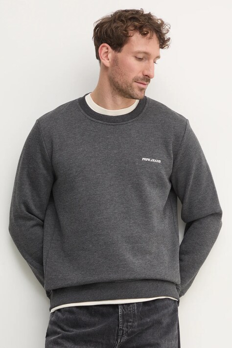 Кофта Pepe Jeans DAMIAN CREW мужская цвет серый однотонная PM582754