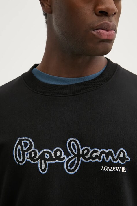 Бавовняна кофта Pepe Jeans DORIAN CREW — SS25-BLM08B, чорний — фото 5
