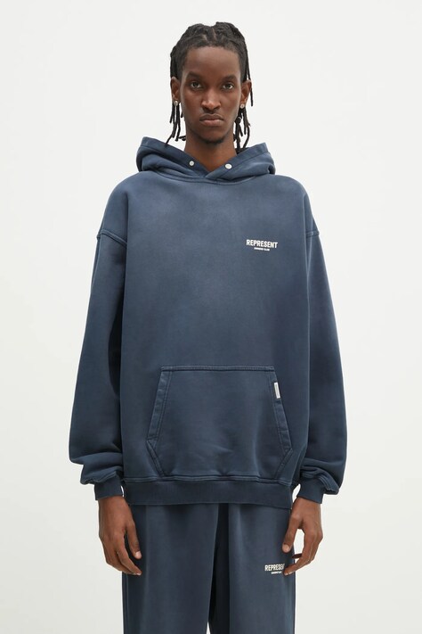 Бавовняна кофта Represent Owners Club Hoodie чоловіча з капюшоном з принтом OCM41113.224