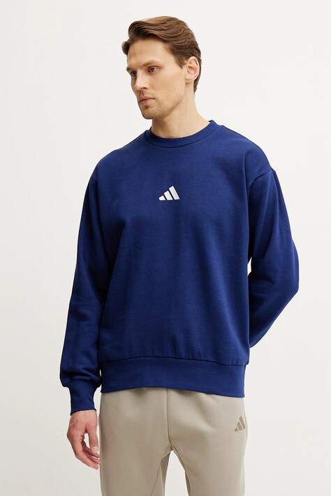 adidas bluza Feelcozy męska kolor granatowy z aplikacją JE3792