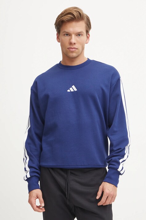 Mikina adidas Essentials pánská, tmavomodrá barva, vzorovaná, JE6307