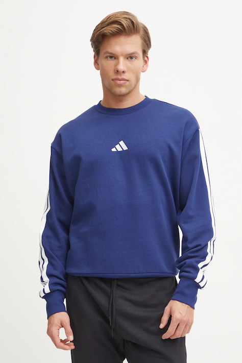 Mikina adidas Essentials pánská, tmavomodrá barva, vzorovaná, JE6307