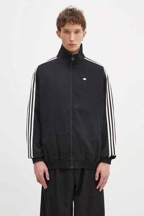 Dukserica adidas Originals Firebird Tracktop za muškarce, boja: crna, s aplikacijom, JC6357