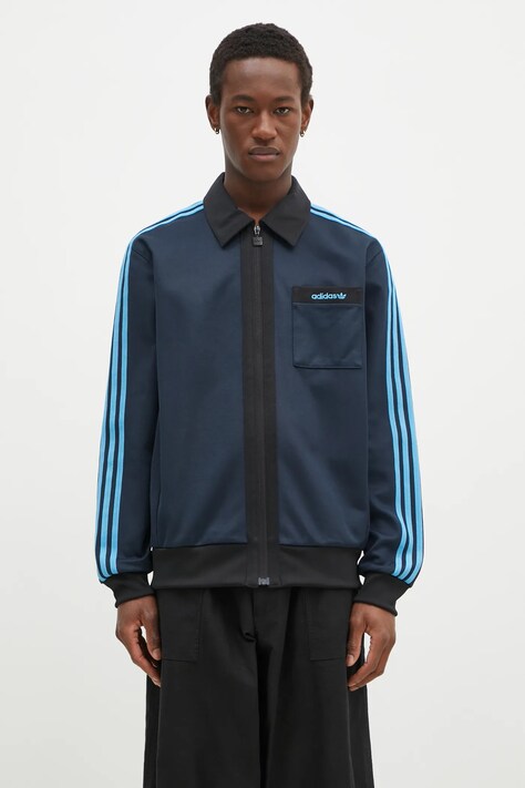 Dukserica adidas Originals Track Top za muškarce, boja: tamno plava, s aplikacijom, JC8361