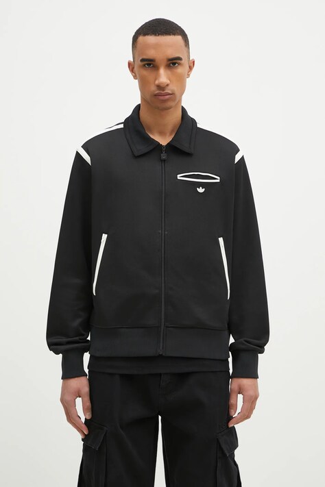 Dukserica adidas Originals Premium Tracktop za muškarce, boja: crna, s aplikacijom, JD3397