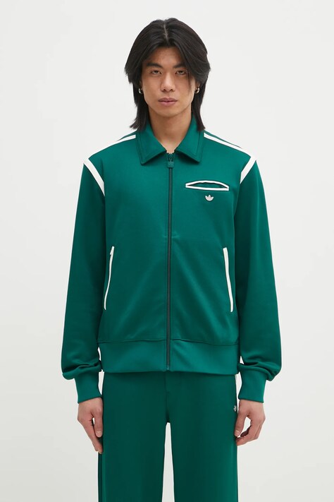 adidas Originals sweatshirt Premium Tracktop men's green color smooth JN4475