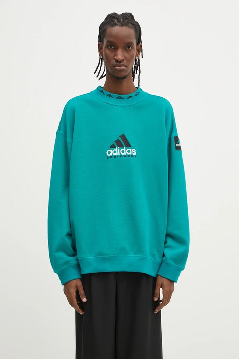 Кофта adidas Originals Equipment Reflective Crew Neck чоловіча колір зелений з аплікацією JN7146