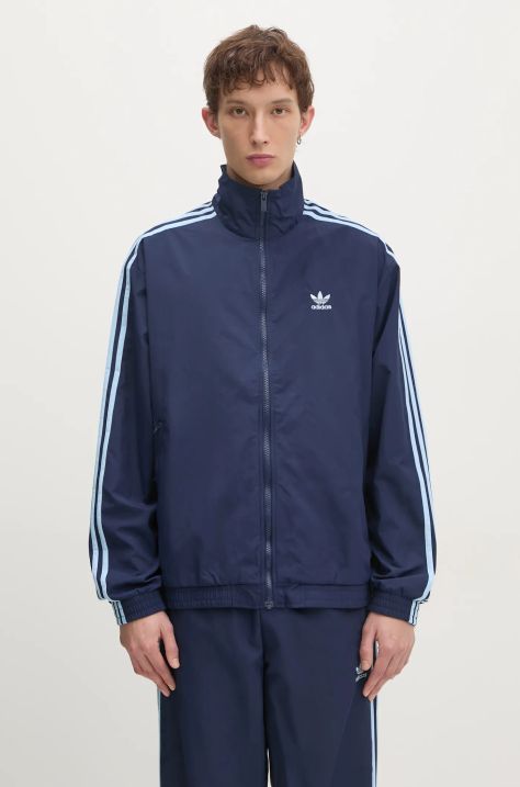 Bunda adidas Originals Firebird Tracktop pánská, tmavomodrá barva, přechodná, JP1253