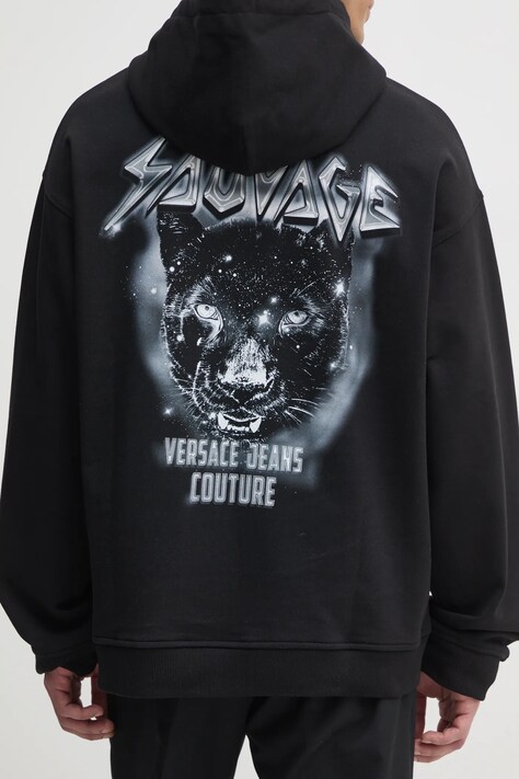 Бавовняна кофта Versace Jeans Couture — SS25-BLM0CY, чорний — фото 6